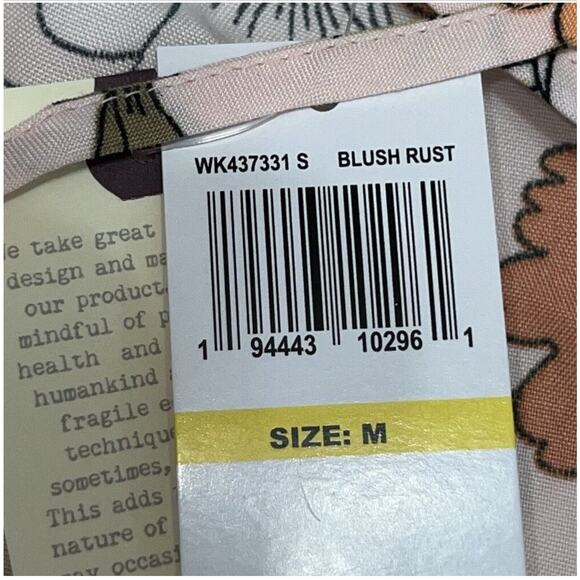 LOTTIE & HOLLY BOG COLLECTIVE‎ FLORAL MINI DRESS BLUSH RUST M A-LINE NEW - Picture 5 of 9